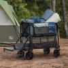 imageTIMBER RIDGE 400L Large Capacity Folding Double Decker Wagon with Brakes 54quot Extra Long Extender Wagon Cart 660lbs Heavy Duty Collapsible Cart AllTerrain Big Wheels for Camping Sports ShoppingGray With Brakes
