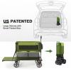 imageTIMBER RIDGE 400L Large Capacity Folding Double Decker Wagon with Brakes 54quot Extra Long Extender Wagon Cart 660lbs Heavy Duty Collapsible Cart AllTerrain Big Wheels for Camping Sports ShoppingGreen With Brakes