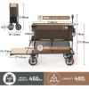 imageTIMBER RIDGE 400L Large Capacity Folding Double Decker Wagon with Brakes 54quot Extra Long Extender Wagon Cart 660lbs Heavy Duty Collapsible Cart AllTerrain Big Wheels for Camping Sports ShoppingTan With Brakes