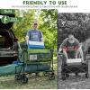 imageTIMBER RIDGE 400L Large Capacity Folding Double Decker Wagon with Brakes 54quot Extra Long Extender Wagon Cart 660lbs Heavy Duty Collapsible Cart AllTerrain Big Wheels for Camping Sports ShoppingGreen With Brakes