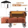 imageTIMBER RIDGE 400L Large Capacity Folding Double Decker Wagon with Brakes 54quot Extra Long Extender Wagon Cart 660lbs Heavy Duty Collapsible Cart AllTerrain Big Wheels for Camping Sports ShoppingOrange With Brakes