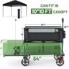 imageTIMBER RIDGE 400L Large Capacity Folding Double Decker Wagon with Brakes 54quot Extra Long Extender Wagon Cart 660lbs Heavy Duty Collapsible Cart AllTerrain Big Wheels for Camping Sports ShoppingGray With Brakes
