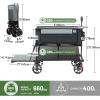 imageTIMBER RIDGE 400L Large Capacity Folding Double Decker Wagon with Brakes 54quot Extra Long Extender Wagon Cart 660lbs Heavy Duty Collapsible Cart AllTerrain Big Wheels for Camping Sports ShoppingGray With Brakes