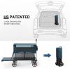 imageTIMBER RIDGE 400L Large Capacity Folding Double Decker Wagon with Brakes 54quot Extra Long Extender Wagon Cart 660lbs Heavy Duty Collapsible Cart AllTerrain Big Wheels for Camping Sports ShoppingBlue With Brakes