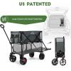 imageTIMBER RIDGE 400L Large Capacity Folding Double Decker Wagon with Brakes 54quot Extra Long Extender Wagon Cart 660lbs Heavy Duty Collapsible Cart AllTerrain Big Wheels for Camping Sports ShoppingGray With Brakes