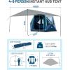 imageTIMBER RIDGE 468 Person Instant Pop Up Cabin Tent Easy 60 Second Setup Weather Resistant Camping Family Hub Tent with Rain Fly and Carry Bag for Outdoor CampingBlue