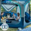 imageTIMBER RIDGE 468 Person Instant Pop Up Cabin Tent Easy 60 Second Setup Weather Resistant Camping Family Hub Tent with Rain Fly and Carry Bag for Outdoor CampingBlue