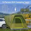 imageTIMBER RIDGE 5 Person SUV Tent Weather Resistant Portable for Car SUV Van Camping Includes Rainfly and Storage Bag 10 W X 8 L X 71 HGreen with Movie Screen