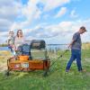 imageTIMBER RIDGE 512 Extended Collapsible Wagon Cart with Brakes and Cargo Net 350LBS Heavy Duty Foldable Utility Wagon with Adjustable Handle 400L Capacity Portable Cart for Camping Sports ShoppingOrange