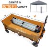 imageTIMBER RIDGE 512 Extended Collapsible Wagon Cart with Brakes and Cargo Net 350LBS Heavy Duty Foldable Utility Wagon with Adjustable Handle 400L Capacity Portable Cart for Camping Sports ShoppingOrange