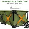 imageTIMBER RIDGE 512 Extended Collapsible Wagon Cart with Brakes and Cargo Net 350LBS Heavy Duty Foldable Utility Wagon with Adjustable Handle 400L Capacity Portable Cart for Camping Sports ShoppingGreen