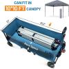 imageTIMBER RIDGE 512 Extended Collapsible Wagon Cart with Brakes and Cargo Net 350LBS Heavy Duty Foldable Utility Wagon with Adjustable Handle 400L Capacity Portable Cart for Camping Sports ShoppingBlue With Brake