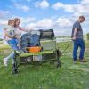 imageTIMBER RIDGE 512 Extended Collapsible Wagon Cart with Brakes and Cargo Net 350LBS Heavy Duty Foldable Utility Wagon with Adjustable Handle 400L Capacity Portable Cart for Camping Sports ShoppingGreen