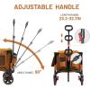 imageTIMBER RIDGE 512 Extended Collapsible Wagon Cart with Brakes and Cargo Net 350LBS Heavy Duty Foldable Utility Wagon with Adjustable Handle 400L Capacity Portable Cart for Camping Sports ShoppingOrange