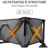imageTIMBER RIDGE 512 Extended Collapsible Wagon Cart with Brakes and Cargo Net 350LBS Heavy Duty Foldable Utility Wagon with Adjustable Handle 400L Capacity Portable Cart for Camping Sports ShoppingGrey With Brake