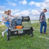 imageTIMBER RIDGE 512 Extended Collapsible Wagon Cart with Brakes and Cargo Net 350LBS Heavy Duty Foldable Utility Wagon with Adjustable Handle 400L Capacity Portable Cart for Camping Sports ShoppingGrey With Brake