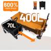imageTIMBER RIDGE 512 Extended Collapsible Wagon Cart with Brakes and Cargo Net 350LBS Heavy Duty Foldable Utility Wagon with Adjustable Handle 400L Capacity Portable Cart for Camping Sports ShoppingOrange
