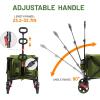 imageTIMBER RIDGE 512 Extended Collapsible Wagon Cart with Brakes and Cargo Net 350LBS Heavy Duty Foldable Utility Wagon with Adjustable Handle 400L Capacity Portable Cart for Camping Sports ShoppingGreen