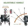 imageTIMBER RIDGE 512 Extended Collapsible Wagon Cart with Brakes and Cargo Net 350LBS Heavy Duty Foldable Utility Wagon with Adjustable Handle 400L Capacity Portable Cart for Camping Sports ShoppingGrey With Brake