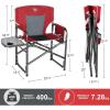 imageTIMBER RIDGE Aluminum Oversized Camping Chair Lightweight Portable Directors Chair with Side Table Detachable Side Pocket for Outdoor Camping Lawn Picnic Support 400lbs Blue 2 PackRed