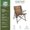 imageTIMBER RIDGE Bungee Folding Camping Chairs for Adults Heavy Duty Collapsible Padded Chair with Armrests Cup Holder Foldable Outdoor Lounge Chairs for Beach Fishing Lawn Supports 300 lbs RedEarth Brown
