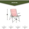 imageTIMBER RIDGE Bungee Folding Camping Chairs for Adults Heavy Duty Collapsible Padded Chair with Armrests Cup Holder Foldable Outdoor Lounge Chairs for Beach Fishing Lawn Supports 300 lbs RedRed
