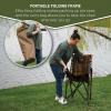 imageTIMBER RIDGE Bungee Folding Camping Chairs for Adults Heavy Duty Collapsible Padded Chair with Armrests Cup Holder Foldable Outdoor Lounge Chairs for Beach Fishing Lawn Supports 300 lbs RedEarth Brown