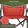imageTIMBER RIDGE Bungee Folding Camping Chairs for Adults Heavy Duty Collapsible Padded Chair with Armrests Cup Holder Foldable Outdoor Lounge Chairs for Beach Fishing Lawn Supports 300 lbs RedRed
