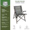 imageTIMBER RIDGE Bungee Folding Camping Chairs for Adults Heavy Duty Collapsible Padded Chair with Armrests Cup Holder Foldable Outdoor Lounge Chairs for Beach Fishing Lawn Supports 300 lbs RedGrey