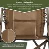 imageTIMBER RIDGE Bungee Folding Camping Chairs for Adults Heavy Duty Collapsible Padded Chair with Armrests Cup Holder Foldable Outdoor Lounge Chairs for Beach Fishing Lawn Supports 300 lbs RedEarth Brown