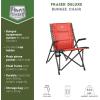 imageTIMBER RIDGE Bungee Folding Camping Chairs for Adults Heavy Duty Collapsible Padded Chair with Armrests Cup Holder Foldable Outdoor Lounge Chairs for Beach Fishing Lawn Supports 300 lbs RedRed