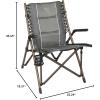 imageTIMBER RIDGE Bungee Folding Camping Chairs for Adults Heavy Duty Collapsible Padded Chair with Armrests Cup Holder Foldable Outdoor Lounge Chairs for Beach Fishing Lawn Supports 300 lbs RedGrey