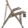 imageTIMBER RIDGE Bungee Folding Camping Chairs for Adults Heavy Duty Collapsible Padded Chair with Armrests Cup Holder Foldable Outdoor Lounge Chairs for Beach Fishing Lawn Supports 300 lbs RedEarth Brown