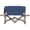 imageTIMBER RIDGE Double Camping Chair Foldable Loveseat Directors Chairs Oversized Double Folding Camping Chairs with 2 Side Tables 2 Person Lawn Chair Heavy Duty Support 600 LBS for Outdoor BlueBlue
