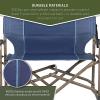 imageTIMBER RIDGE Double Camping Chair Foldable Loveseat Directors Chairs Oversized Double Folding Camping Chairs with 2 Side Tables 2 Person Lawn Chair Heavy Duty Support 600 LBS for Outdoor BlueBlue