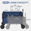 imageTIMBER RIDGE Folding Collapsible Wagon Utility Push Pull Beach Wagon with AllTerrain Universal Wheels Heavy Duty Foldable Grocery Cart for Outdoor Garden Camping Shopping Holds 225 lbs Dark Blue