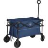 imageTIMBER RIDGE Folding Collapsible Wagon Utility Push Pull Beach Wagon with AllTerrain Universal Wheels Heavy Duty Foldable Grocery Cart for Outdoor Garden Camping Shopping Holds 225 lbs Dark Blue