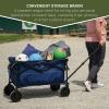 imageTIMBER RIDGE Folding Collapsible Wagon Utility Push Pull Beach Wagon with AllTerrain Universal Wheels Heavy Duty Foldable Grocery Cart for Outdoor Garden Camping Shopping Holds 225 lbs Dark Blue