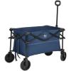 imageTIMBER RIDGE Folding Collapsible Wagon Utility Push Pull Beach Wagon with AllTerrain Universal Wheels Heavy Duty Foldable Grocery Cart for Outdoor Garden Camping Shopping Holds 225 lbs Dark Blue