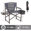 imageTIMBER RIDGE Lightweight Camping Chair Portable Laurel Directors Chair with Foldable Side Table Cooler Bag ampamp Mesh Pocket Compact Outdoor Folding Lawn Chair Supports 300lbs GreyGrey