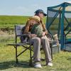 imageTIMBER RIDGE Lightweight Camping Chair Portable Laurel Directors Chair with Foldable Side Table Cooler Bag ampamp Mesh Pocket Compact Outdoor Folding Lawn Chair Supports 300lbs GreyGrey