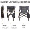 imageTIMBER RIDGE Lightweight Camping Chair Portable Laurel Directors Chair with Foldable Side Table Cooler Bag ampamp Mesh Pocket Compact Outdoor Folding Lawn Chair Supports 300lbs GreyGrey