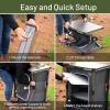 imageTIMBER RIDGE Lightweight Portable Aluminum Heat Resistant Storage Camp Cook Station Foldable Grill Table for BBQ Picnic Backyard Grey
