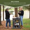 imageTIMBER RIDGE Lightweight Portable Aluminum Heat Resistant Storage Camp Cook Station Foldable Grill Table for BBQ Picnic Backyard Grey