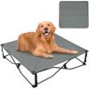 imageTIMBER RIDGE Outdoor Dog Bed Cooling Elevated Pet Bed Portable Raised Dog Bed with Breathable Mesh Dog Bed Foldable Dog Cot for Indoor ampamp Outside GreyPad Mat