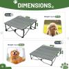 imageTIMBER RIDGE Outdoor Dog Bed Cooling Elevated Pet Bed Portable Raised Dog Bed with Breathable Mesh Dog Bed Foldable Dog Cot for Indoor ampamp Outside GreyPad Mat