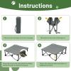 imageTIMBER RIDGE Outdoor Dog Bed Cooling Elevated Pet Bed Portable Raised Dog Bed with Breathable Mesh Dog Bed Foldable Dog Cot for Indoor ampamp Outside GreyPad Mat