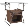 imageTIMBER RIDGE Outdoor Folding Camping Kitchen Table Lightweight Portable Aluminum Cooking Table with Storage and Carry Bag Camp Cook Station Foldable Grill Table for BBQ Picnic Backyard BrownBrown