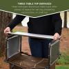 imageTIMBER RIDGE Outdoor Folding Camping Kitchen Table Lightweight Portable Aluminum Cooking Table with Storage and Carry Bag Camp Cook Station Foldable Grill Table for BBQ Picnic Backyard BrownBrown