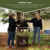 imageTIMBER RIDGE Outdoor Folding Camping Kitchen Table Lightweight Portable Aluminum Cooking Table with Storage and Carry Bag Camp Cook Station Foldable Grill Table for BBQ Picnic Backyard BrownBrown